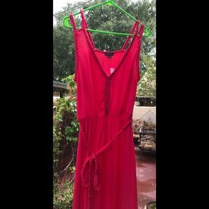 VENUS NWTs Barberry Geranium Pink Braided Deets Maxi Dress Greek Goddess Vibes M